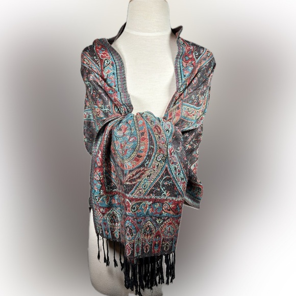 Accessories - Istanbul 100% Cashmere Colorful Paisley Scarf wrap